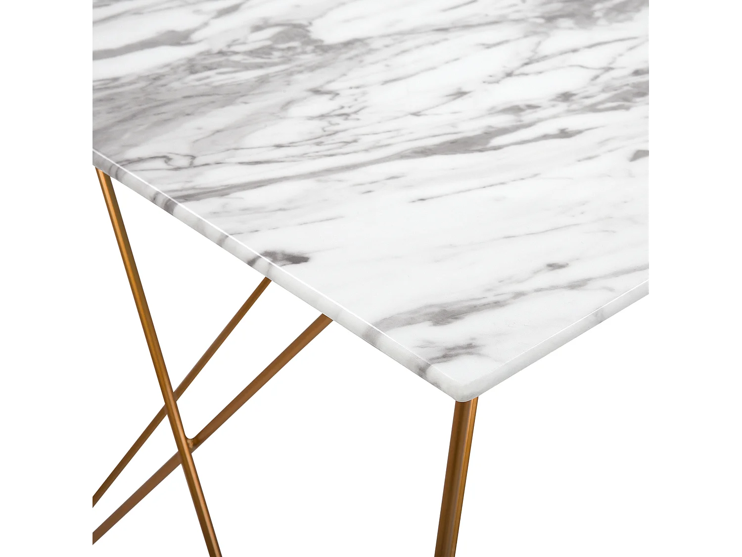 Stół do jadalni KENTON Biały marmur 140 cm 80 cm Szkło hartowane