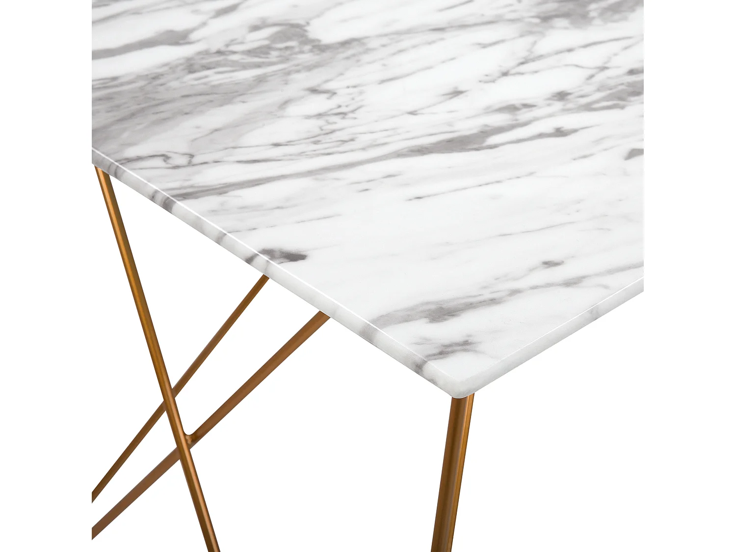 Esstisch KENTON Weisser Marmor 140 cm 80 cm Sicherheitsglas