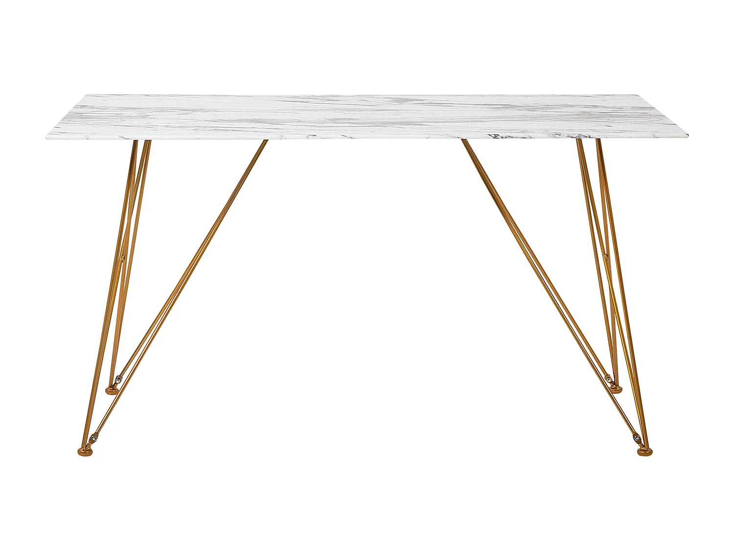 Esstisch KENTON Weisser Marmor 140 cm 80 cm Sicherheitsglas