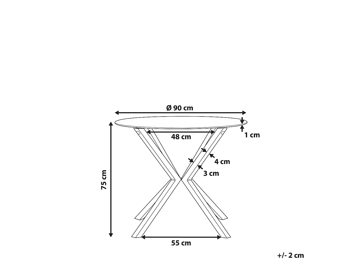 Stół do jadalni ALTURA Przezroczysty 90 cm 90 cm