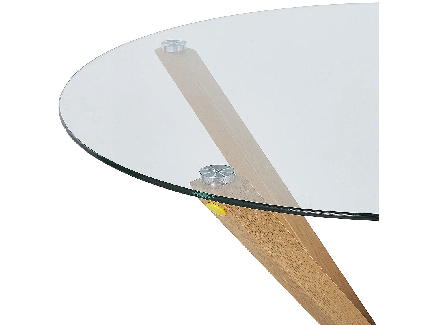 Esstisch Sicherheitsglas / heller Holzfarbton ⌀ 90 cm ALTURA