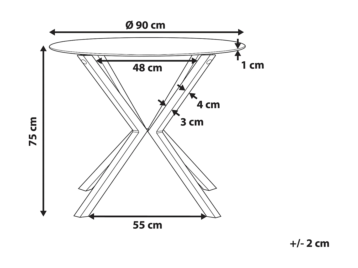 Eettafel ALTURA Transparant 90 cm 90 cm