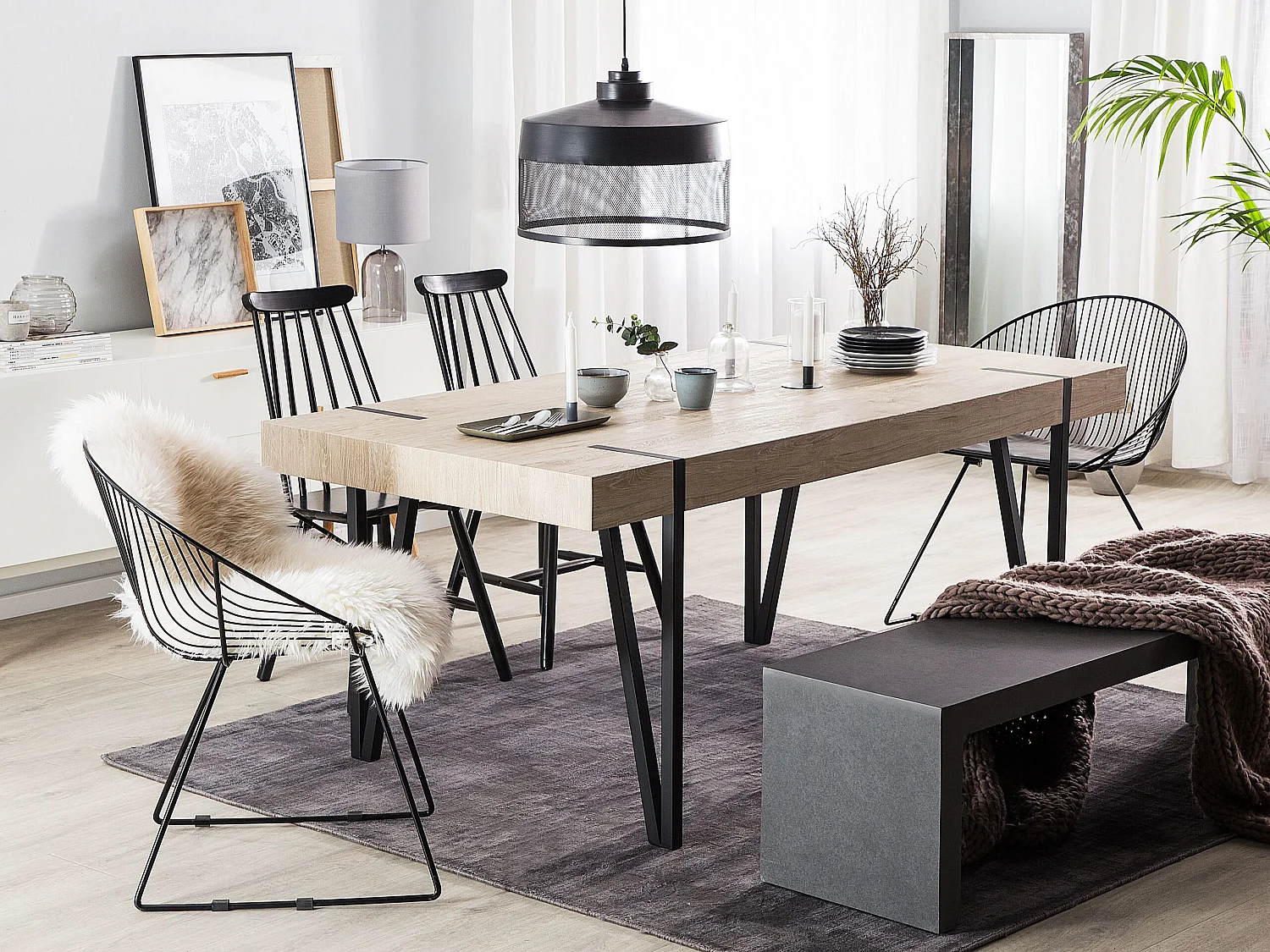 Eettafel ADENA Lichtbruin 150 cm 90 cm