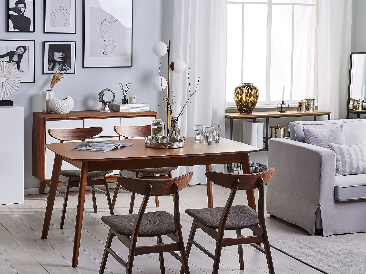 Table de repas MADOX Noyer foncé 150 cm 90 cm