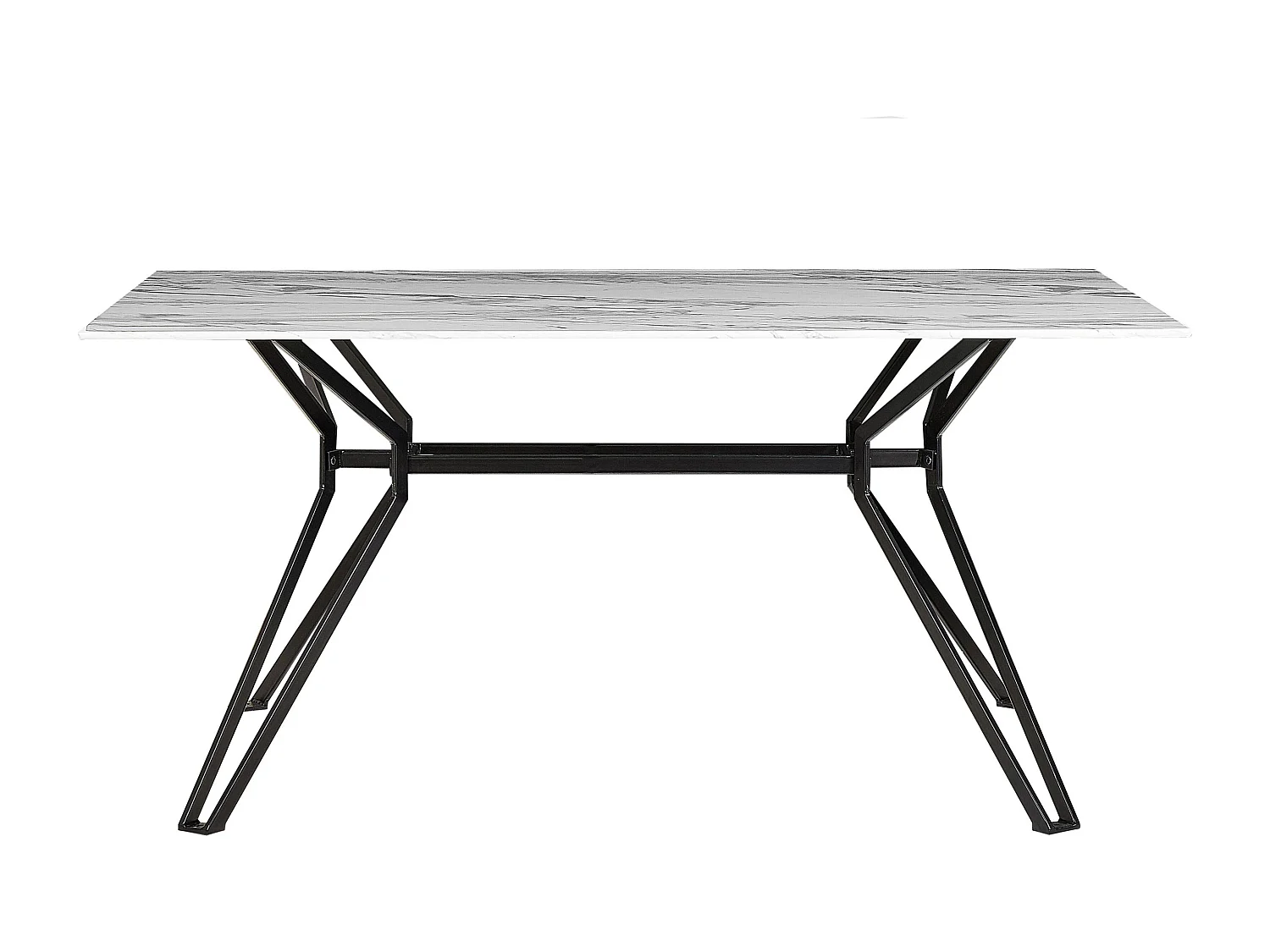 Table de repas BALLINA Marbre blanc 160 cm 90 cm Verre de sécurité