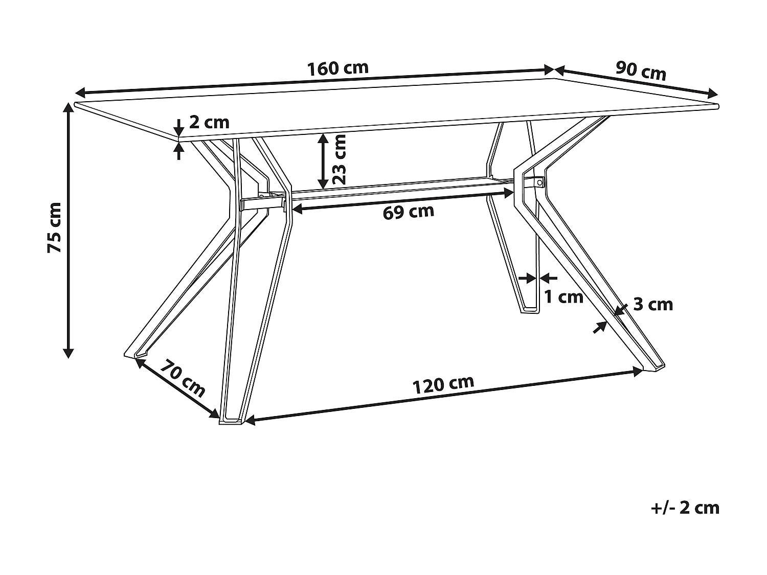 Eettafel BALLINA Wit 160 cm 90 cm Veiligheidsglas