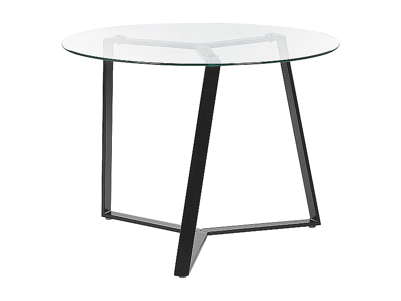 Mesa de jantar KEBRI Preto 100 cm 100 cm Vidro de segurança (temperado)