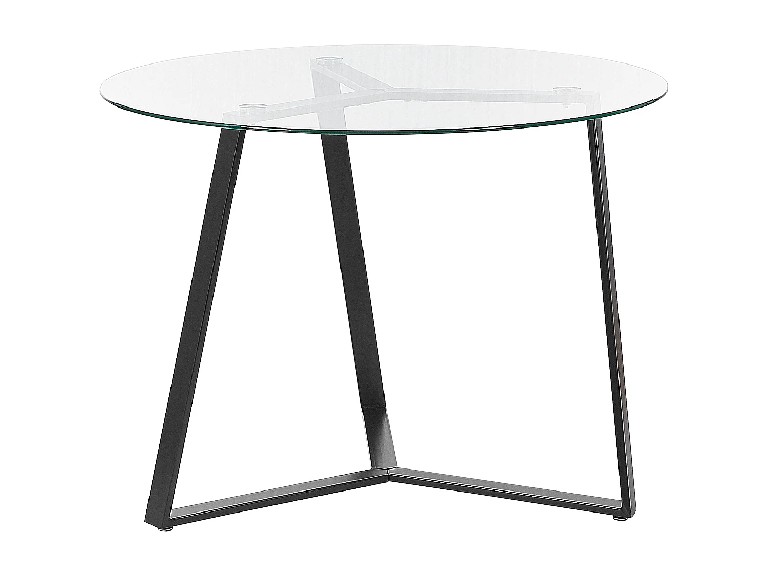 Runder Esstisch 100 cm Sicherheitsglas dekorative Beine in Schwarz elegant Kebri