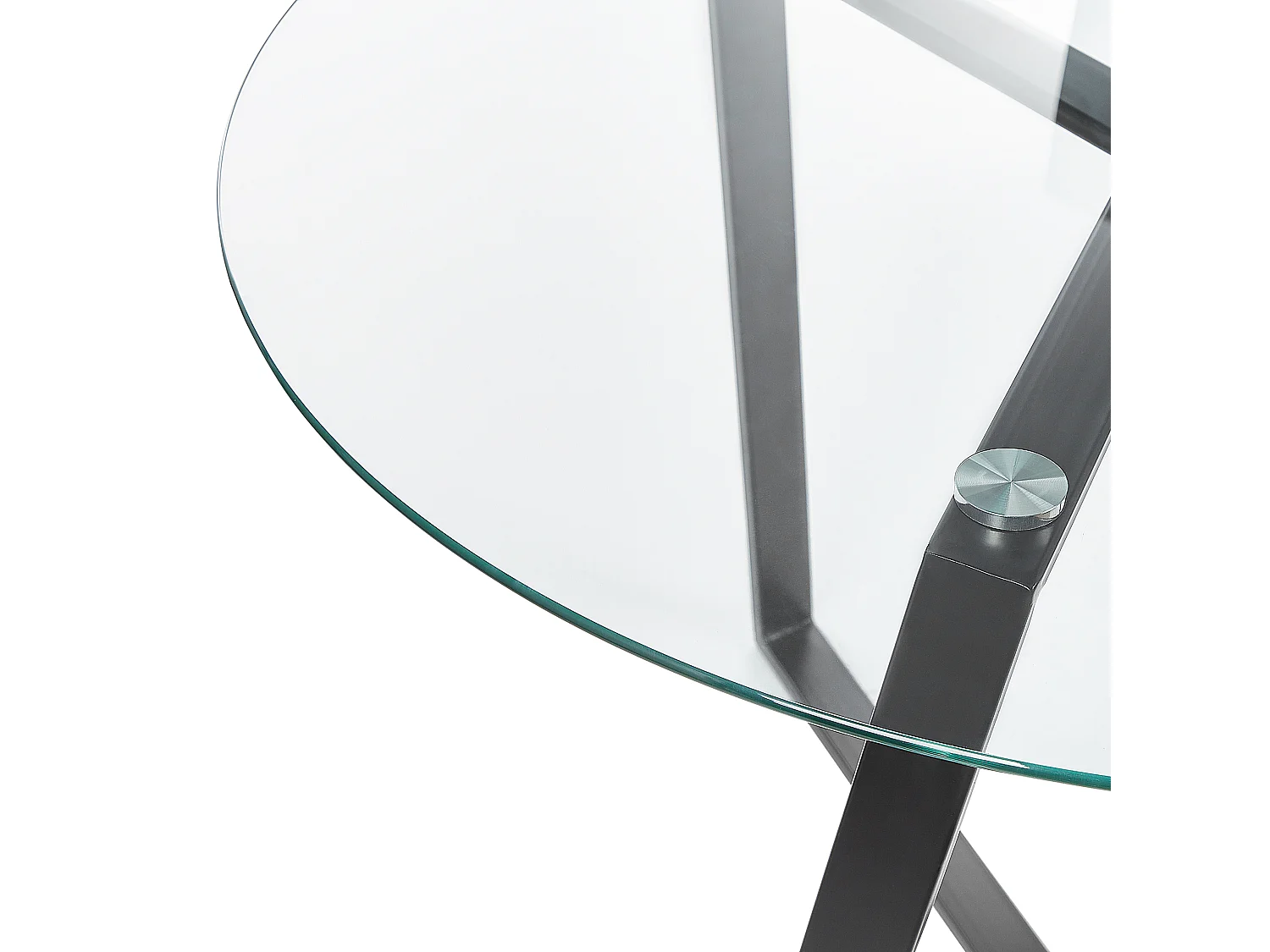 Runder Esstisch 100 cm Sicherheitsglas dekorative Beine in Schwarz elegant Kebri