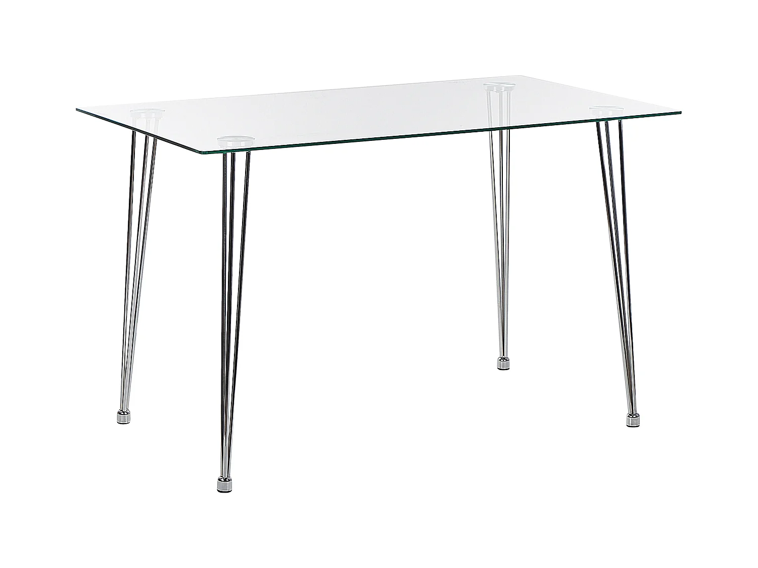 Table de repas WINSTON Argenté 120 cm 70 cm Verre de sécurité
