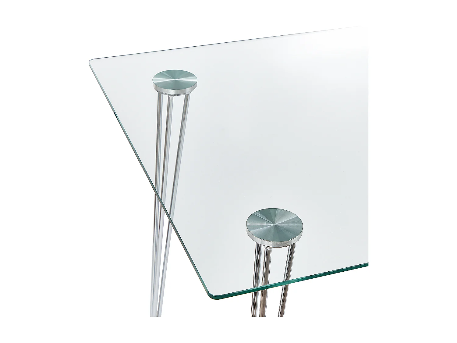 Table de repas WINSTON Argenté 120 cm 70 cm Verre de sécurité