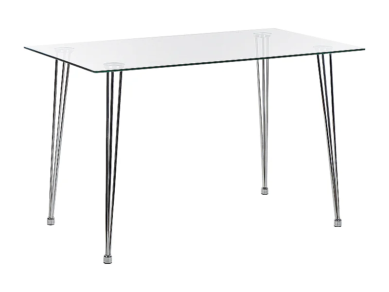 Tavolo da pranzo WINSTON Argento 120 cm 70 cm Vetro temperato