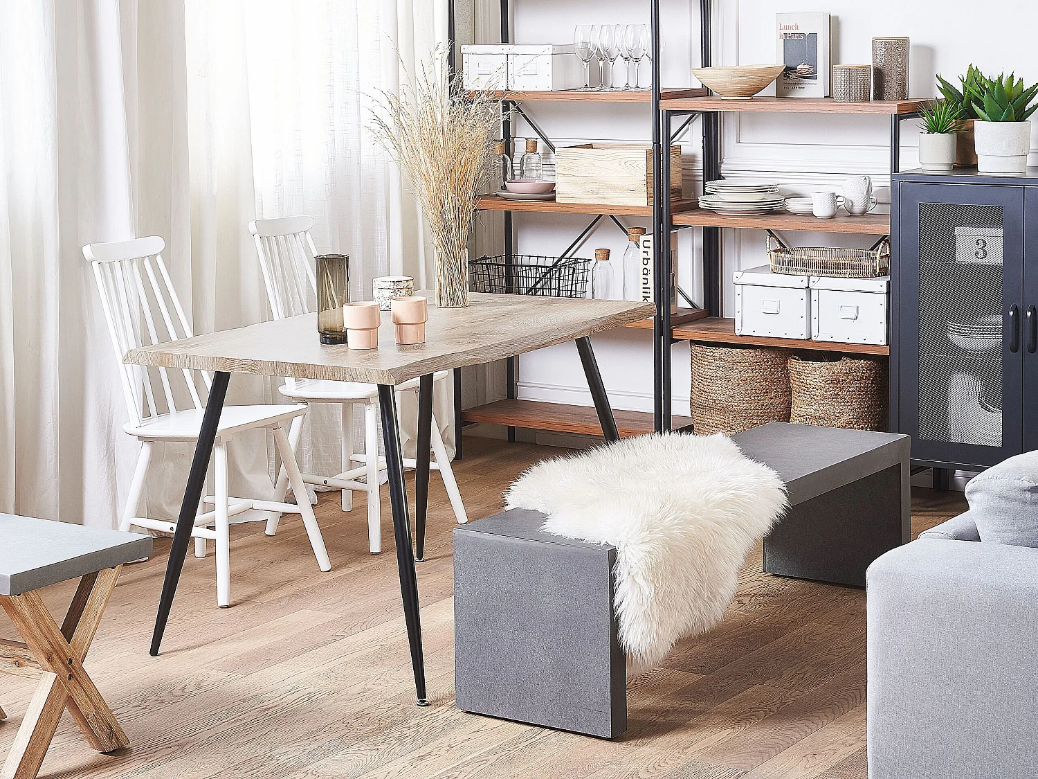 Table de repas LUTON Marron clair 120 cm 80 cm