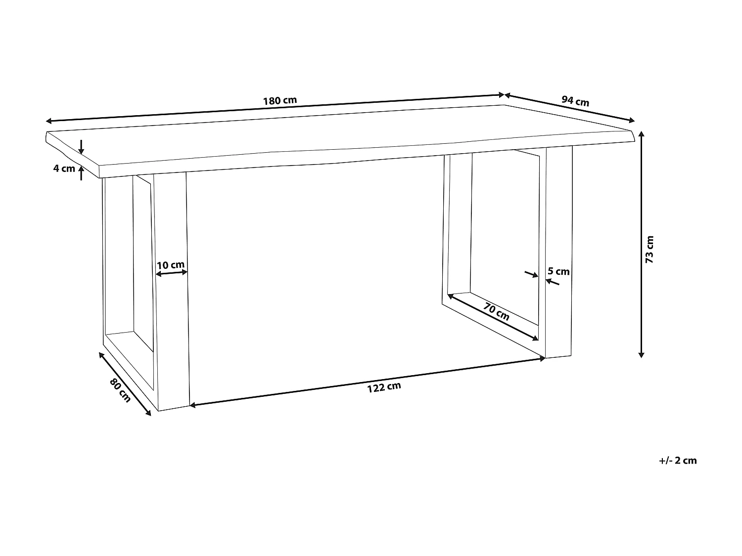 Mesa de jantar HEBY Castanho claro 180 cm 94 cm Madeira de acácia