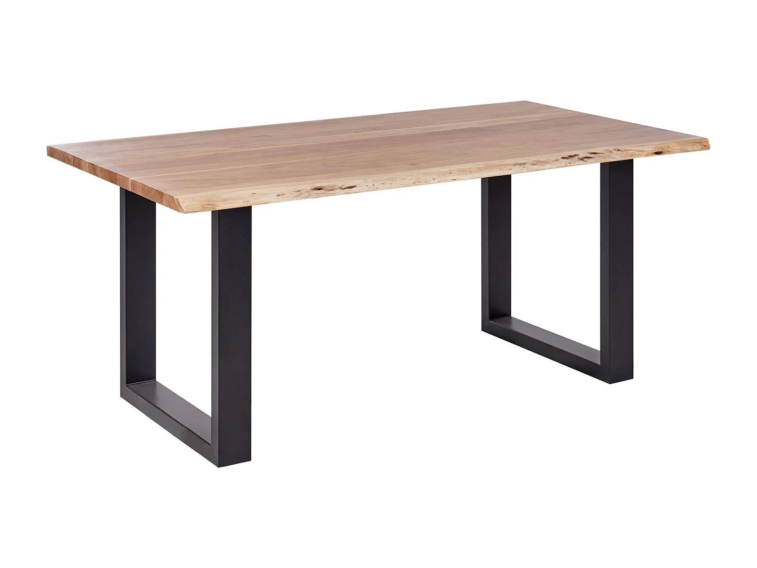 Eleganter Esstisch Akazienholz heller Holzfarbton/schwarz 180 x 94 cm Heby