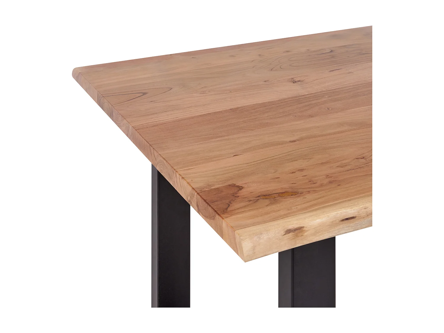 Eleganter Esstisch Akazienholz heller Holzfarbton/schwarz 180 x 94 cm Heby