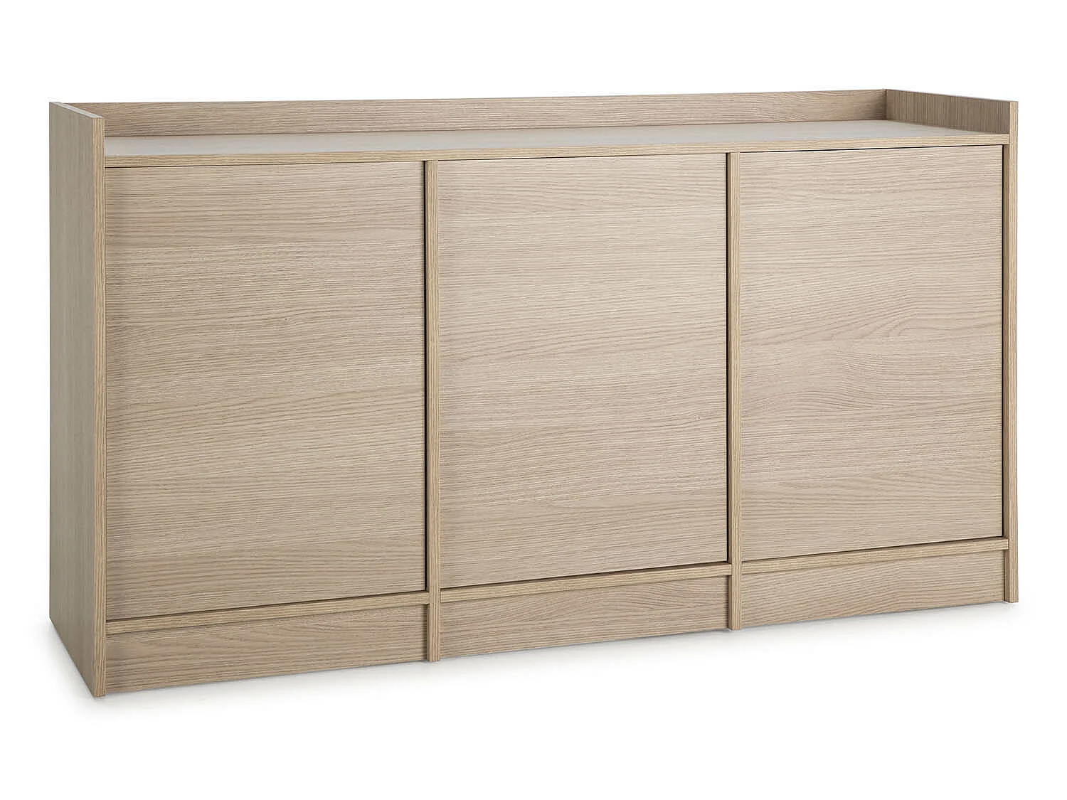 Buffet Moscú 3 Portes et 3 niches internes, Couleur Chêne, 139 cm Largeur