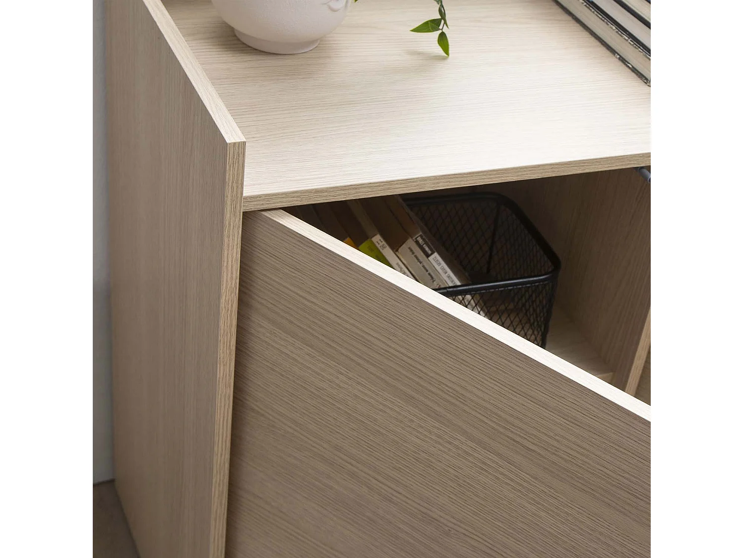 Buffet Moscú 3 Portes et 3 niches internes, Couleur Chêne, 139 cm Largeur