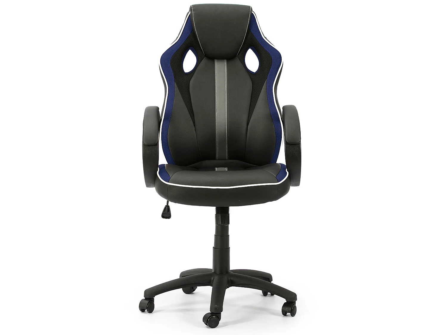 Fauteuil de Bureau réglable et inclinable Formula tapissé en Similicuir, Noir/Bleu