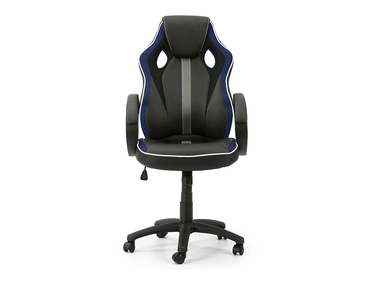 In hoogte verstelbare en verstelbare kantoorstoel Formula, zwart/blauw.