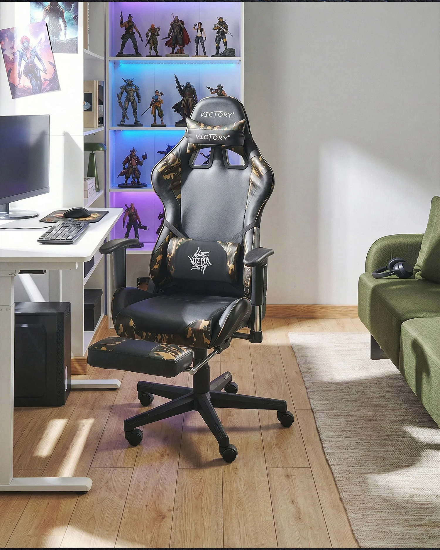 Siège de gaming VICTORY Cuir PU Gris foncé