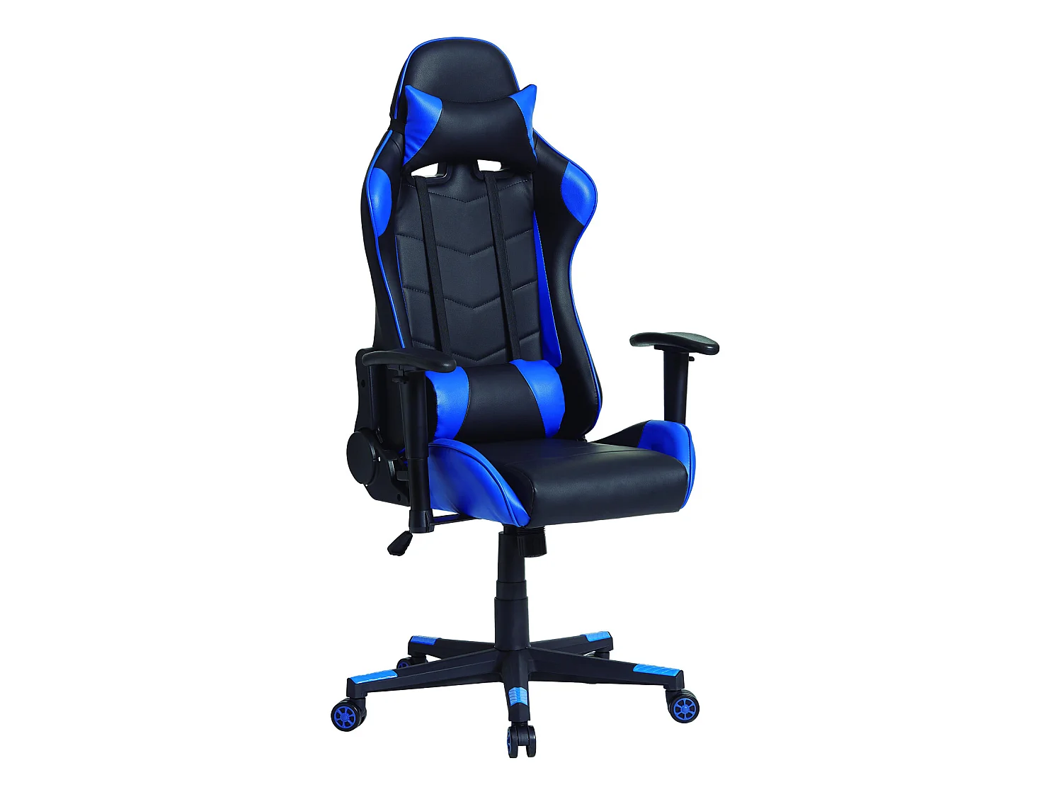 Fauteuil de bureau Gaming Racer professionnel Bleu, inclinaison et hauteur réglable