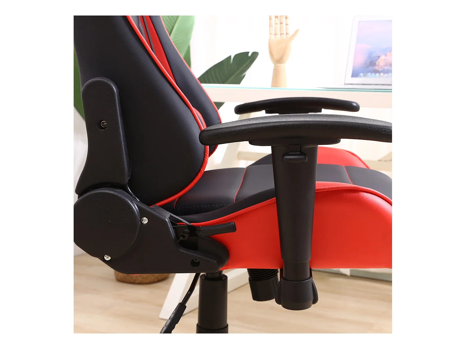 Fauteuil de bureau Gaming Racer professionnel Rouge, inclinaison et hauteur réglable