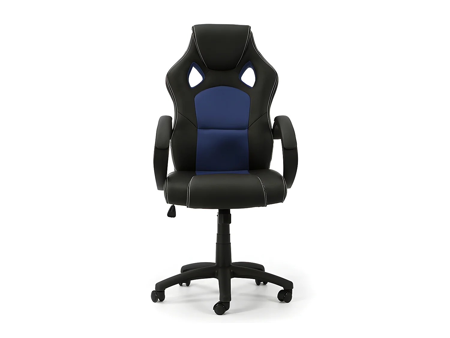 Fauteuil de Bureau réglable et inclinable Hamilton tapissé en Similicuir, Noir/Bleu