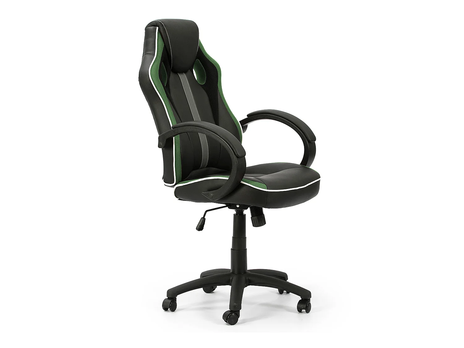 Fauteuil de Bureau réglable et inclinable Formula tapissé en Similicuir, Noir/Vert