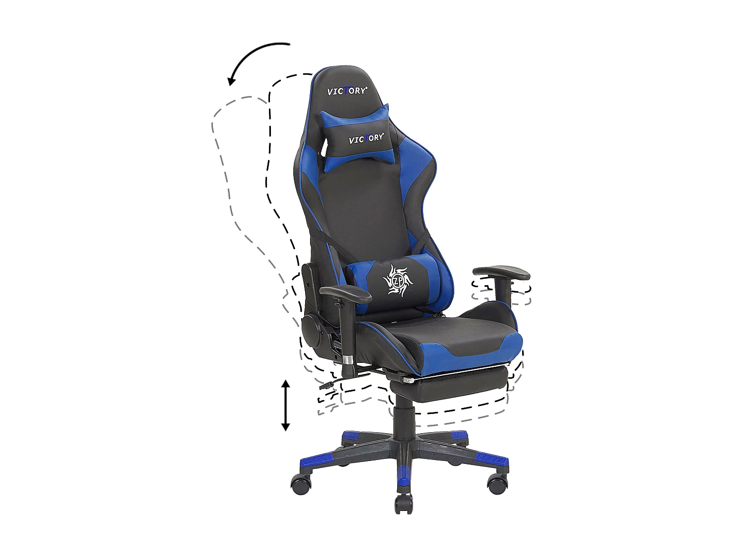 Siège de gaming VICTORY Cuir PU Bleu