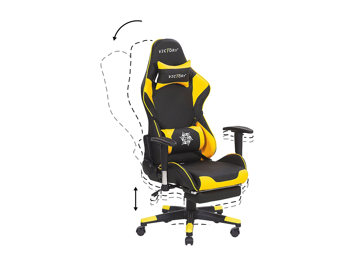 Siège de gaming VICTORY Cuir PU Jaune