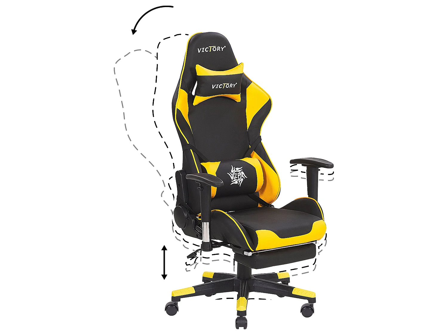 Siège de gaming VICTORY Cuir PU Jaune