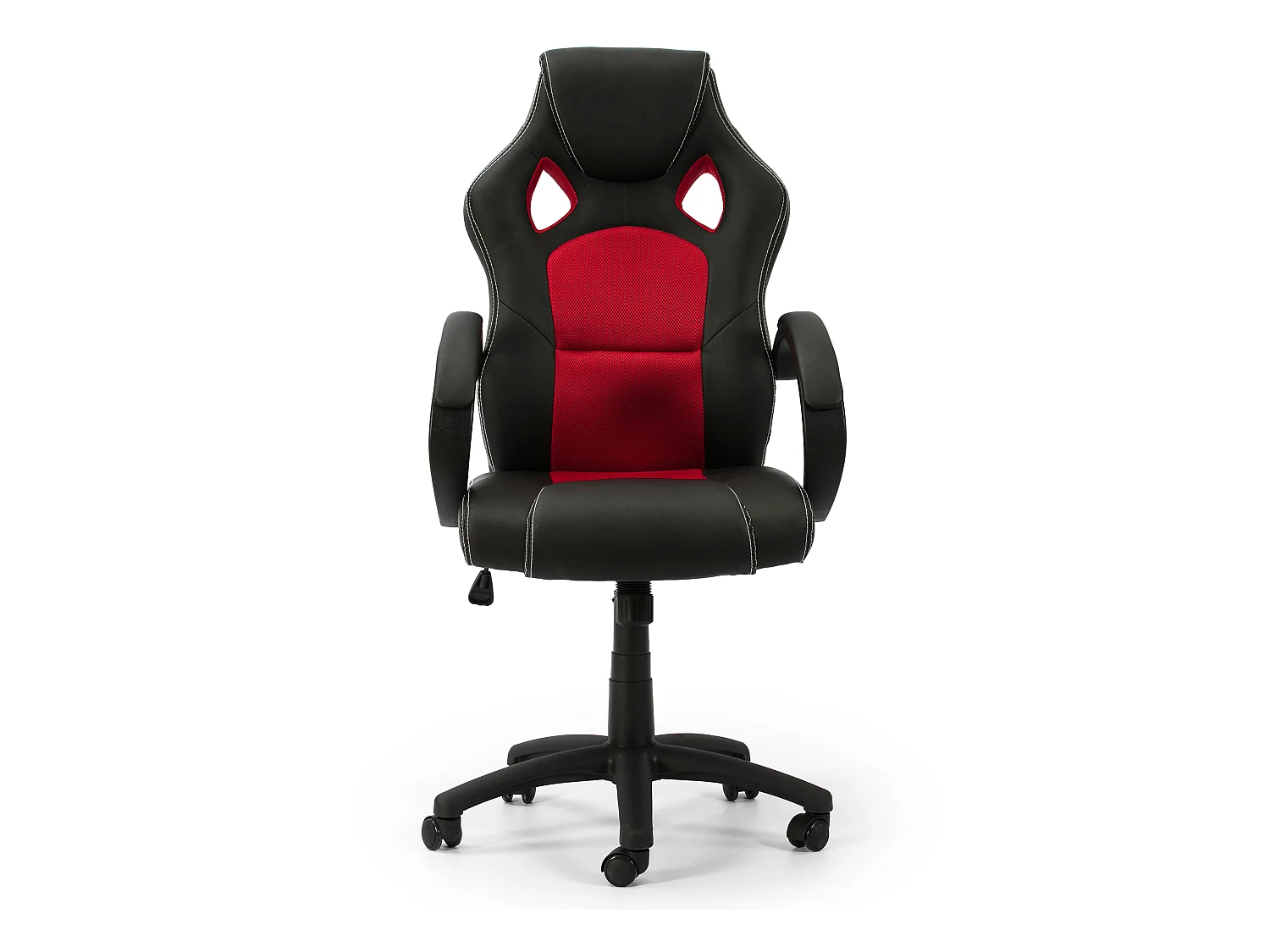 Fauteuil de Bureau réglable et inclinable Hamilton tapissé en Similicuir,Noir/Rouge