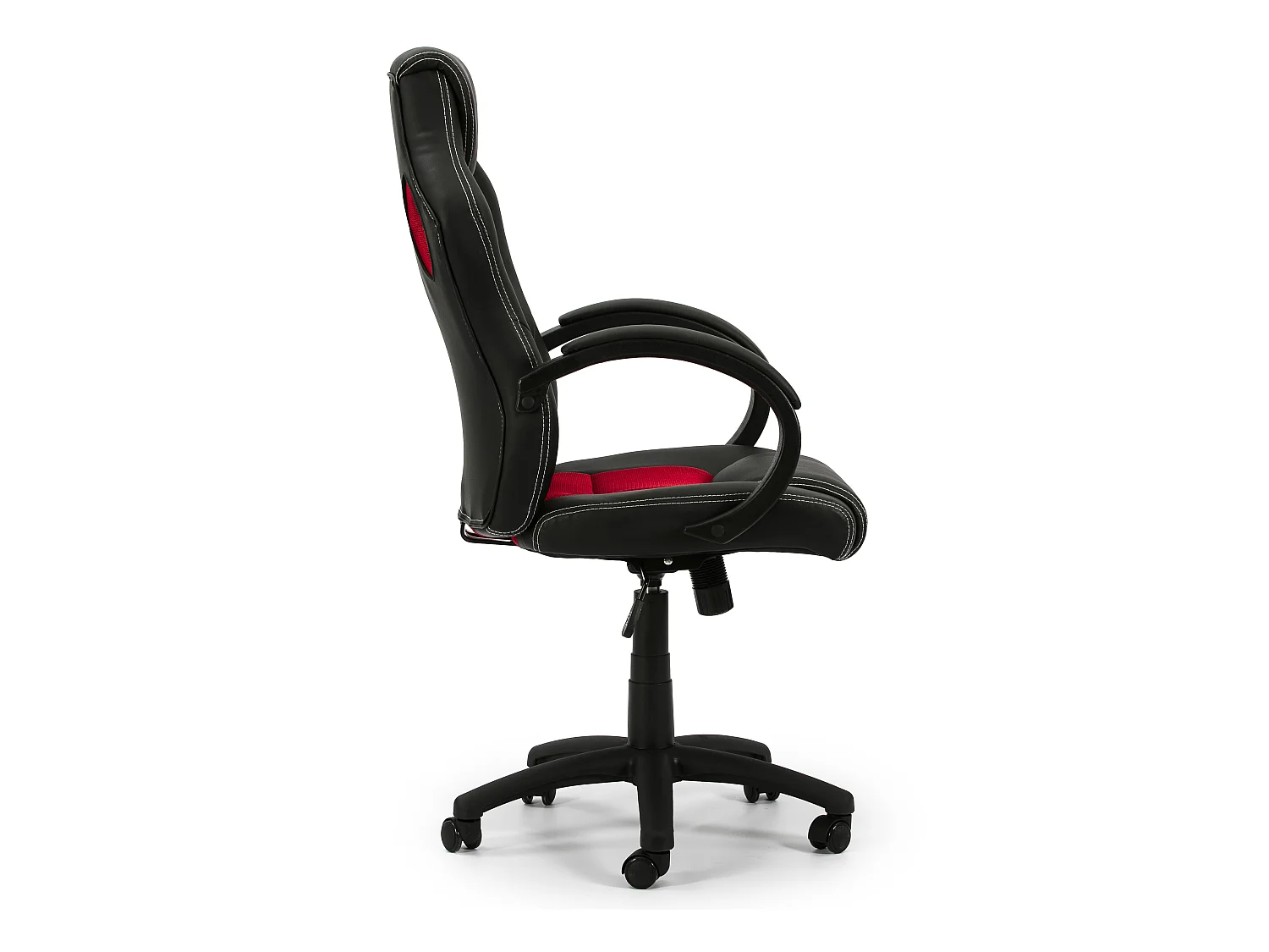 Fauteuil de Bureau réglable et inclinable Hamilton tapissé en Similicuir,Noir/Rouge