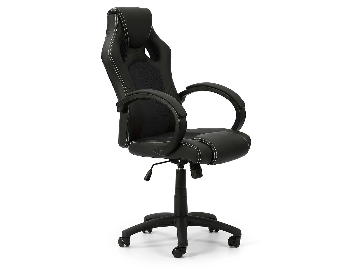 Fauteuil de Bureau réglable et inclinable Hamilton tapissé en Similicuir, Noir