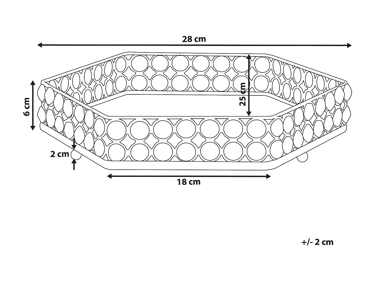 Bandeja decorativa VATAN Espelhado Vidro Dourado
