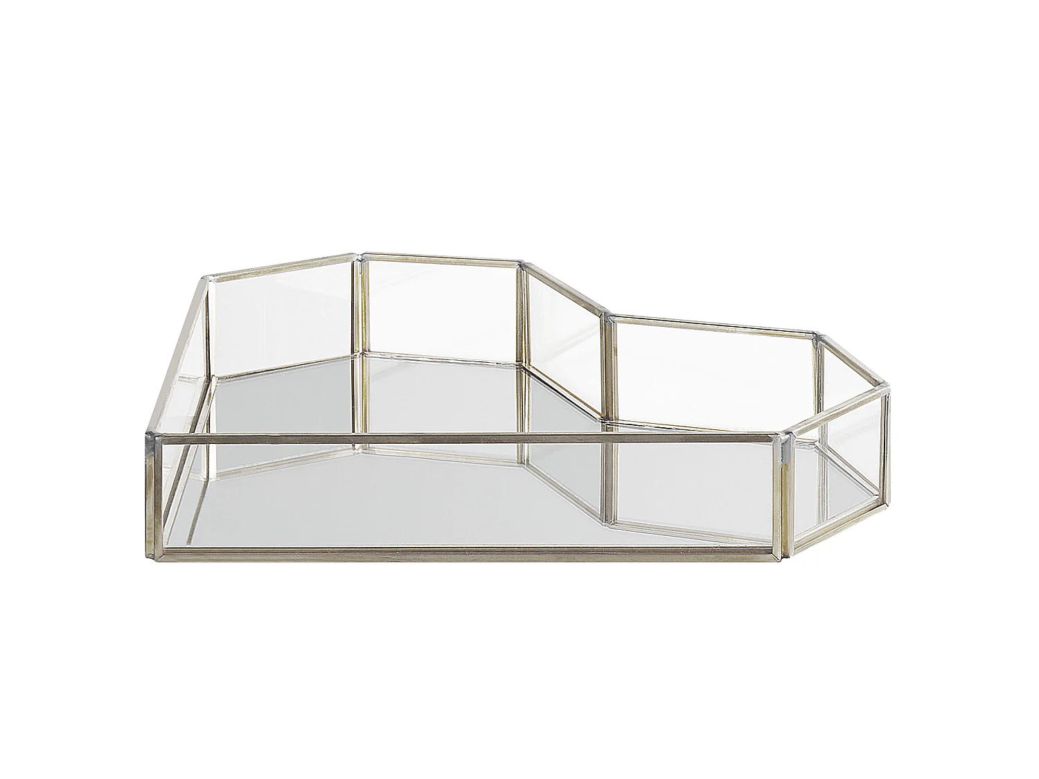 Plateau décoratif Cœur PONTIVY Verre Argenté