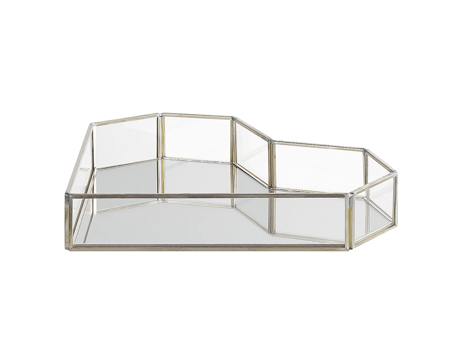 Decoratief dienblad Hart PONTIVY Spiegeleffect Glas Zilver