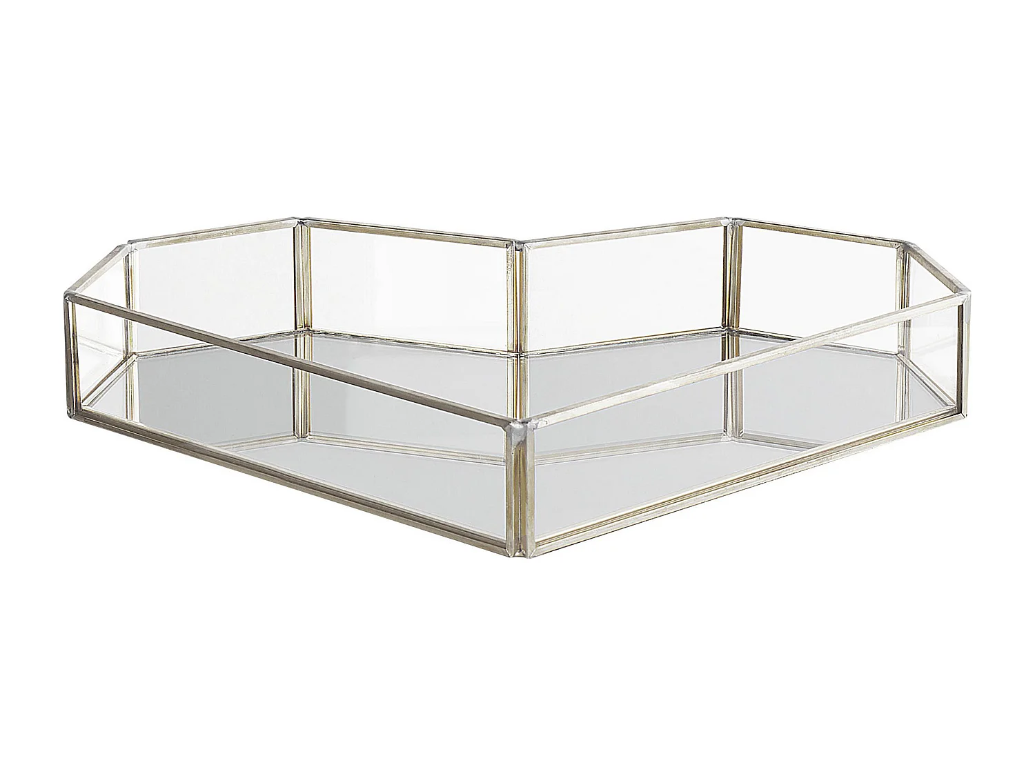 Decoratief dienblad Hart PONTIVY Spiegeleffect Glas Zilver