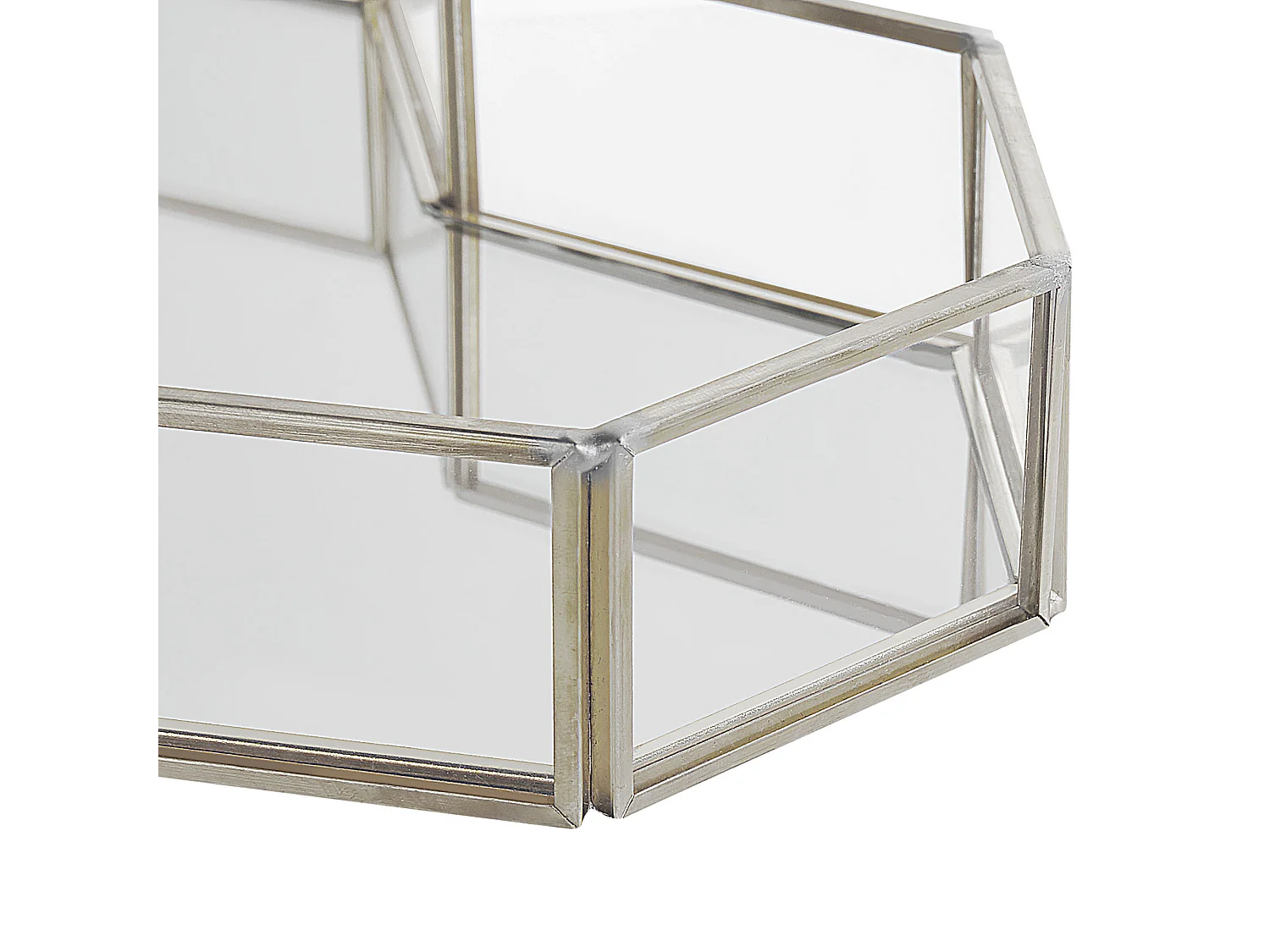 Decoratief dienblad Hart PONTIVY Spiegeleffect Glas Zilver