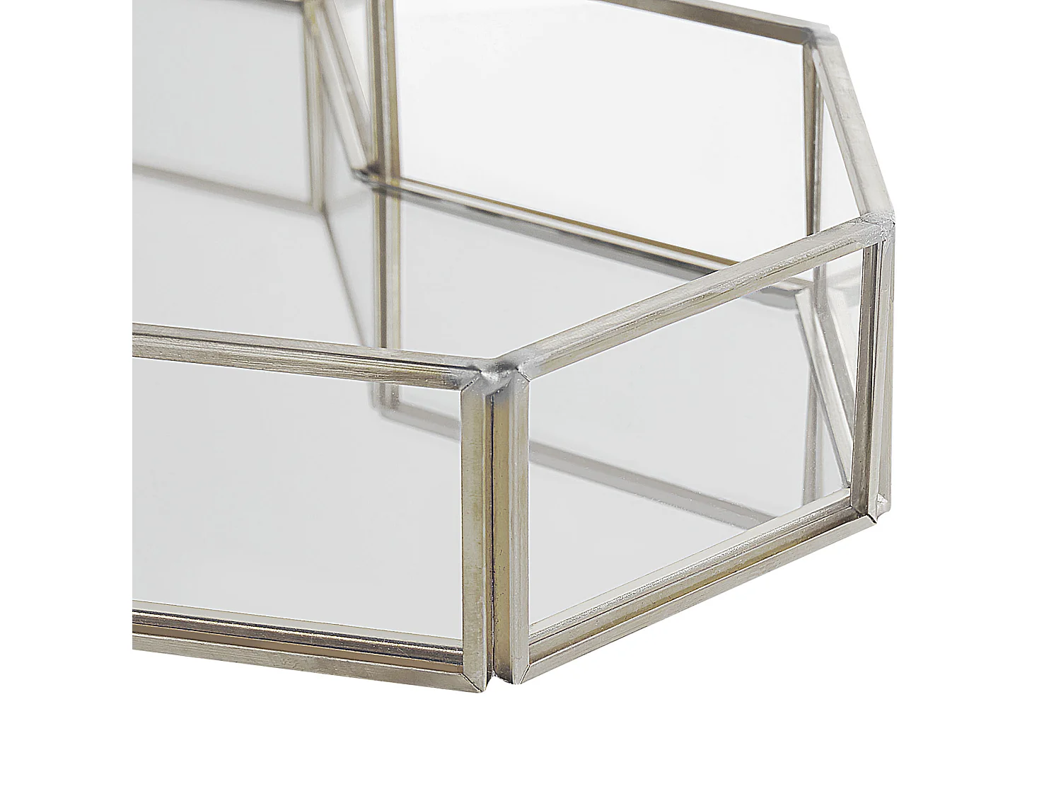 Plateau décoratif Cœur PONTIVY Effet miroir Verre Argenté