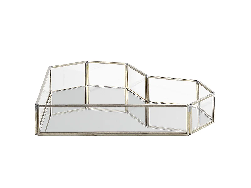 Decoratief dienblad Hart PONTIVY Spiegeleffect Glas Zilver