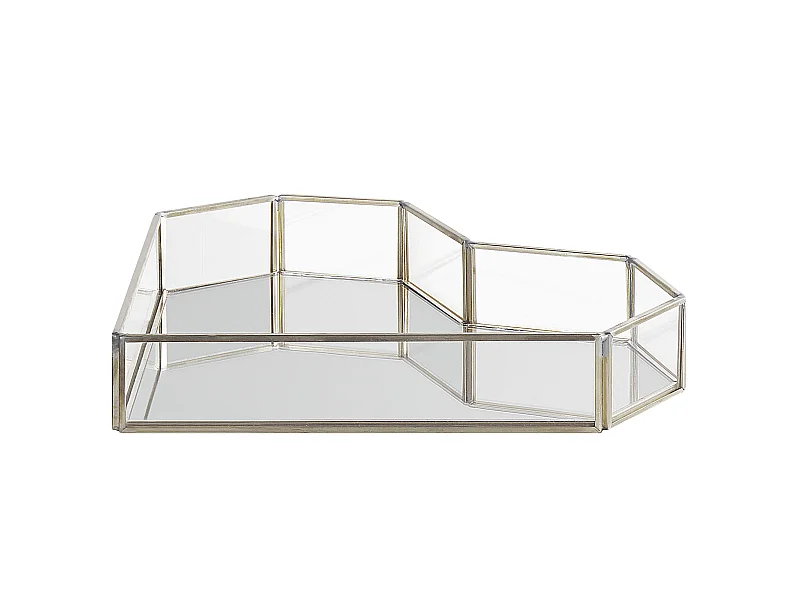 Decoratief dienblad Hart PONTIVY Spiegeleffect Glas Zilver