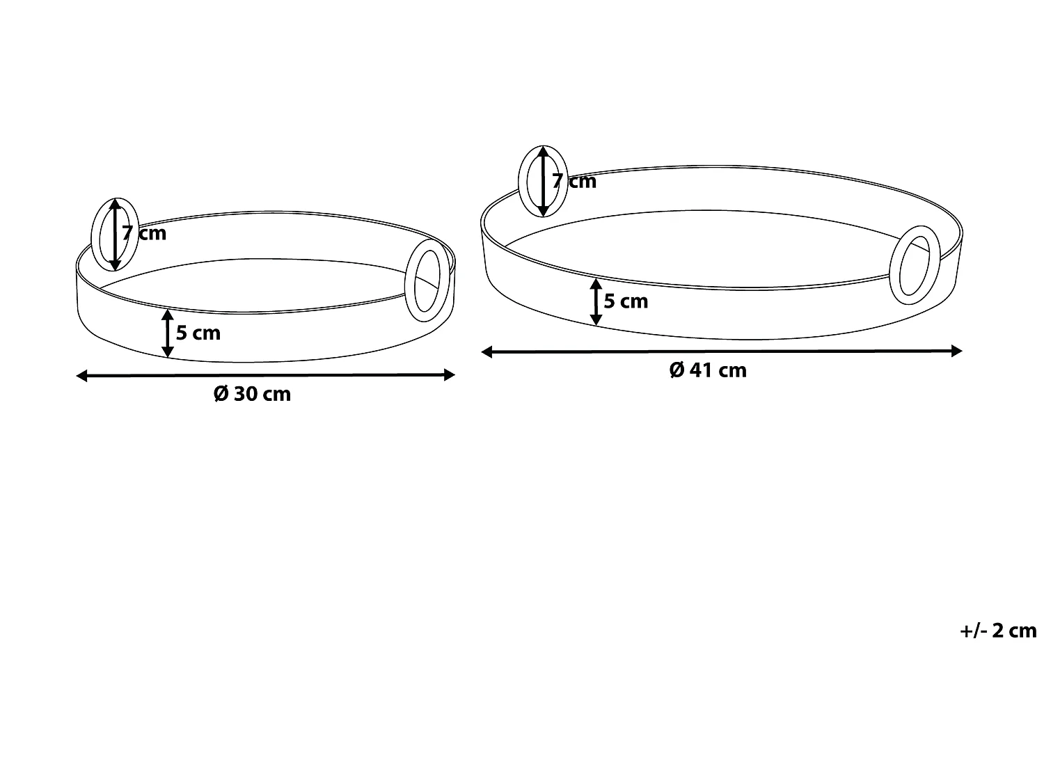 Lot de 2 plateaux décoratifs argentés SAFUR