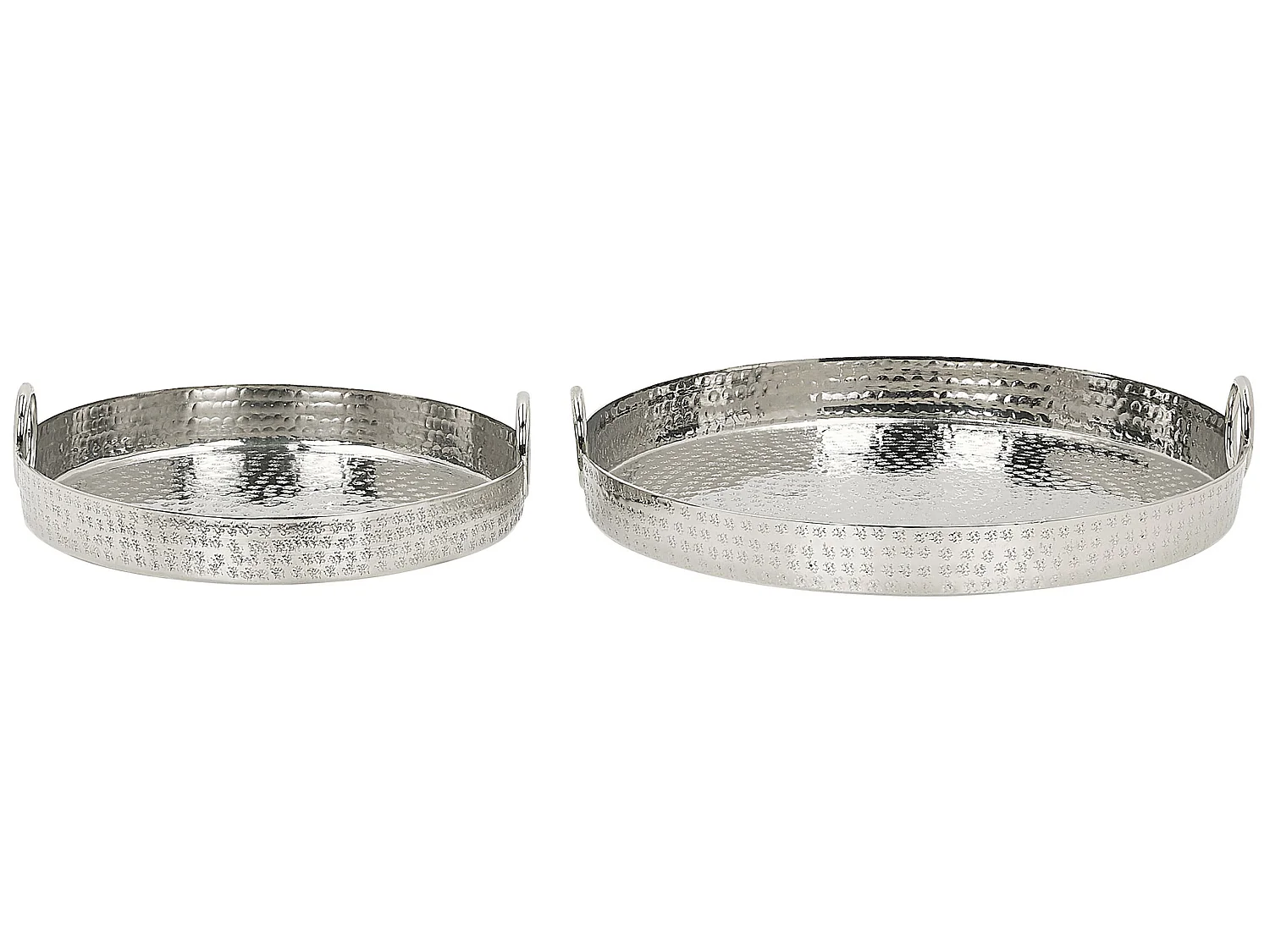 Lot de 2 plateaux décoratifs argentés SAFUR