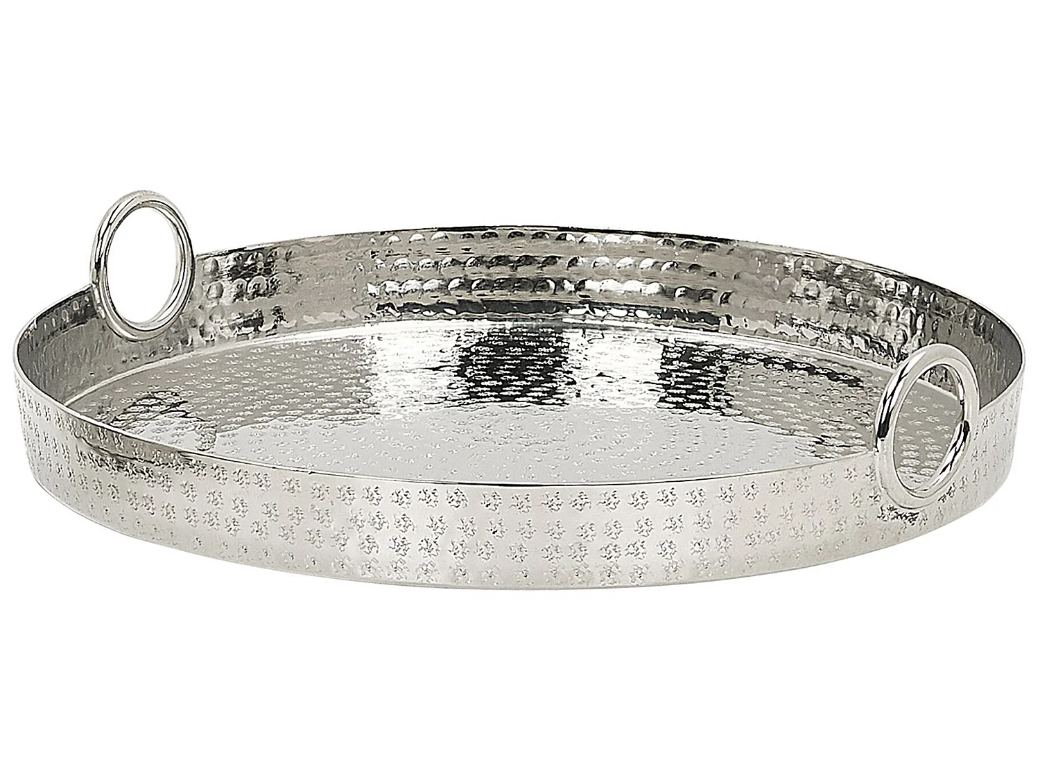 Lot de 2 plateaux décoratifs argentés SAFUR