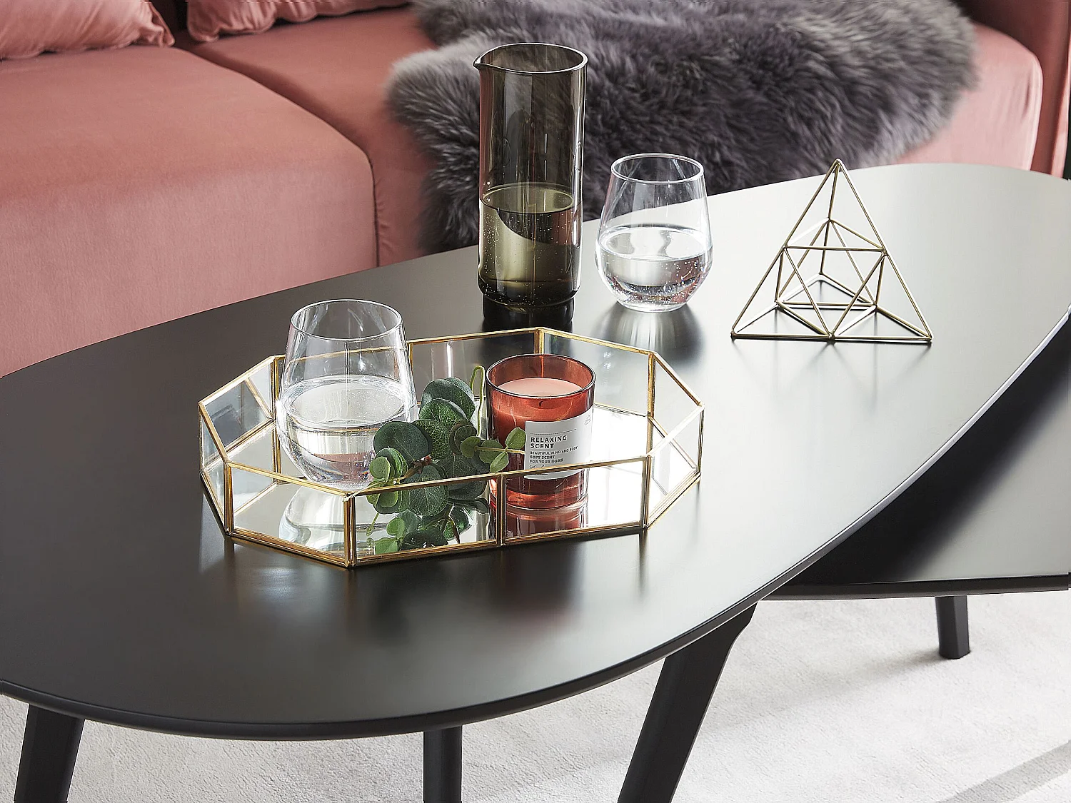 Plateau décoratif CHABRIS Verre Doré