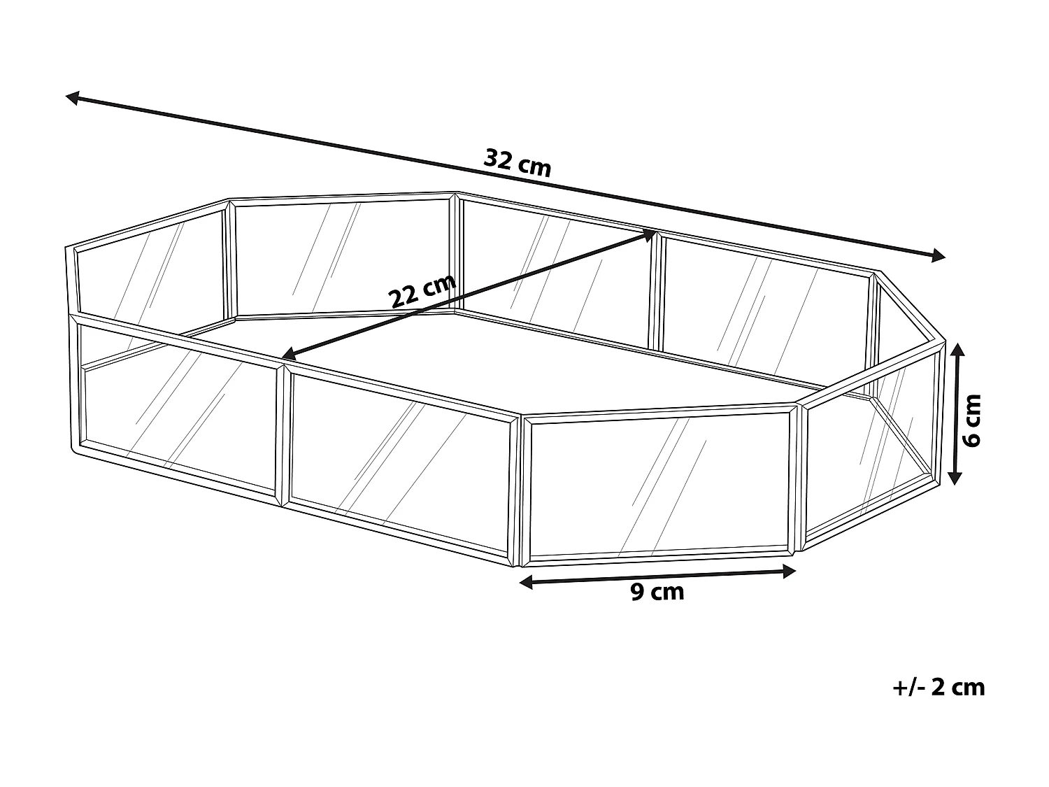 Decoratief dienblad CHABRIS Spiegeleffect Glas Goud