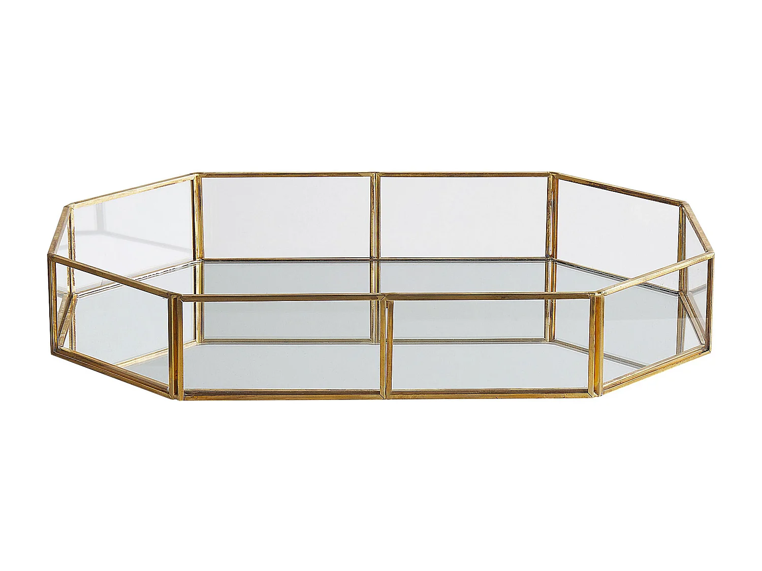 Dekotablett CHABRIS Spiegeleffekt Glas Gold