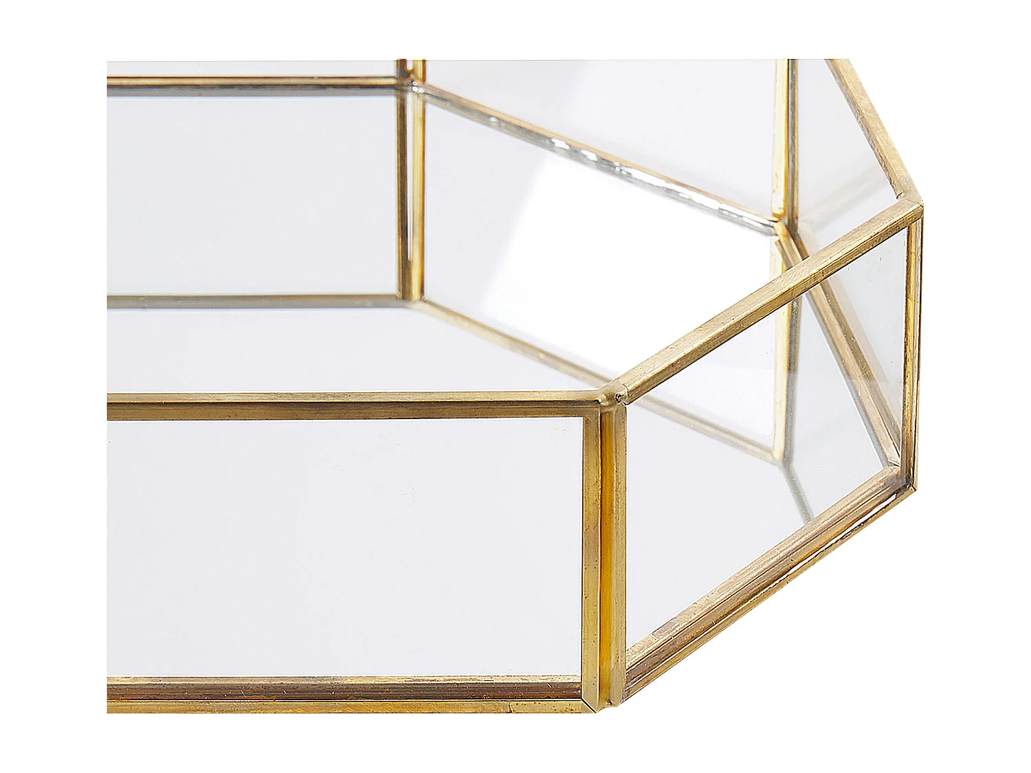 Dekotablett CHABRIS Spiegeleffekt Glas Gold